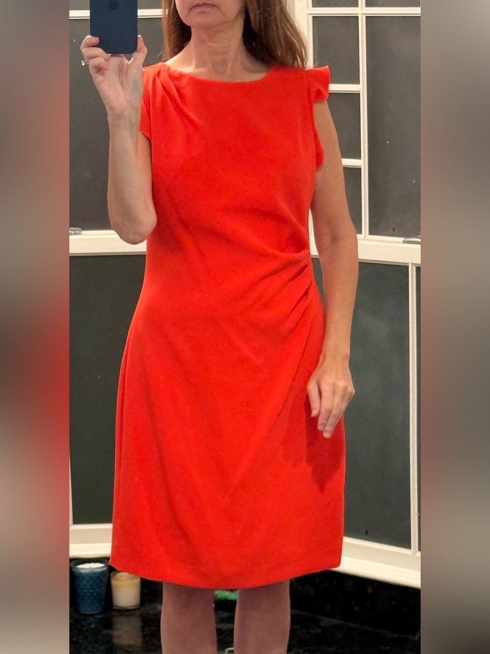 Elie Tahari Vibrant Red Draped Sheath Dress